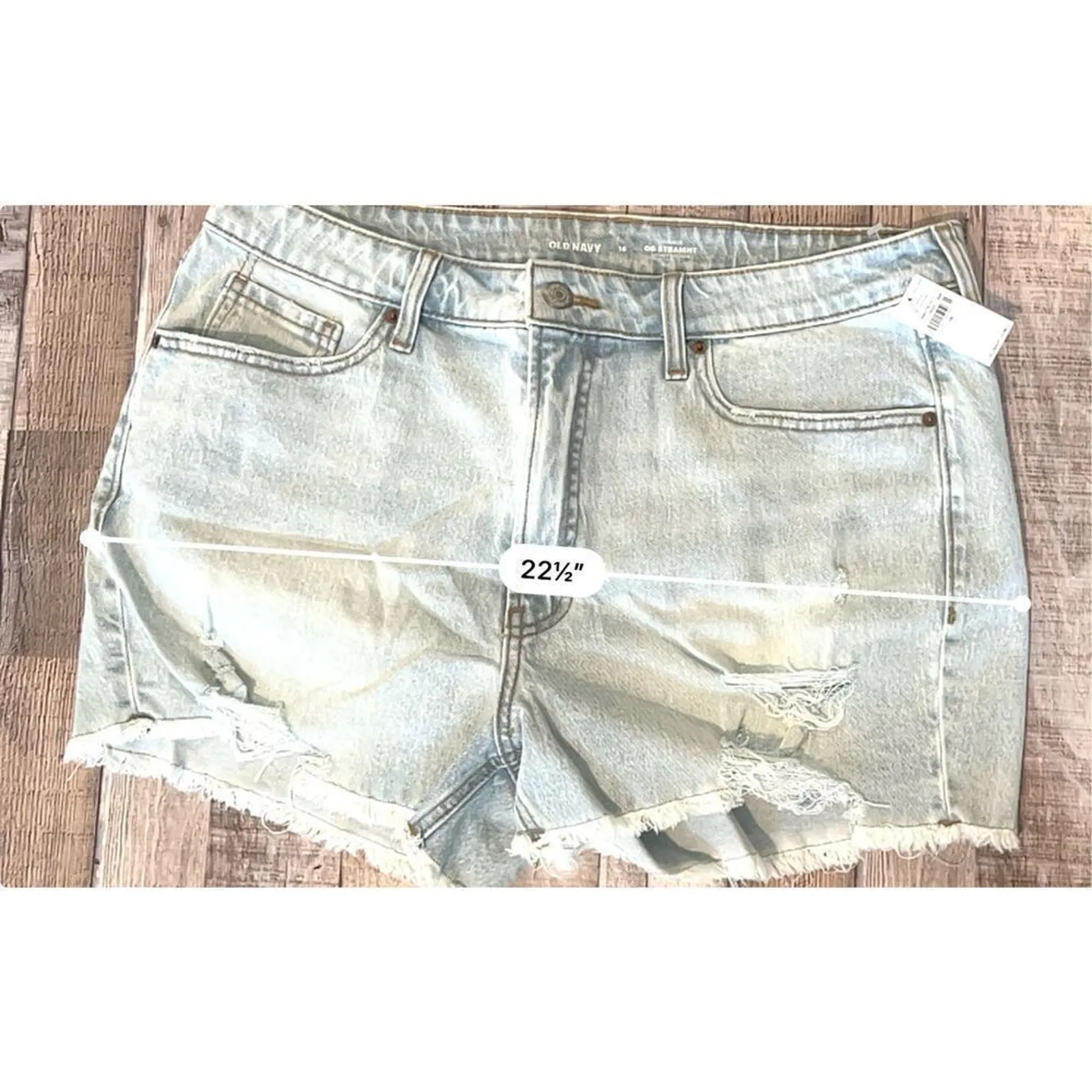 Old Navy High Waisted 3" Ins OG Light Wash‎ Jean Cut Off Shorts 16 Yuppie NWT - Image 5