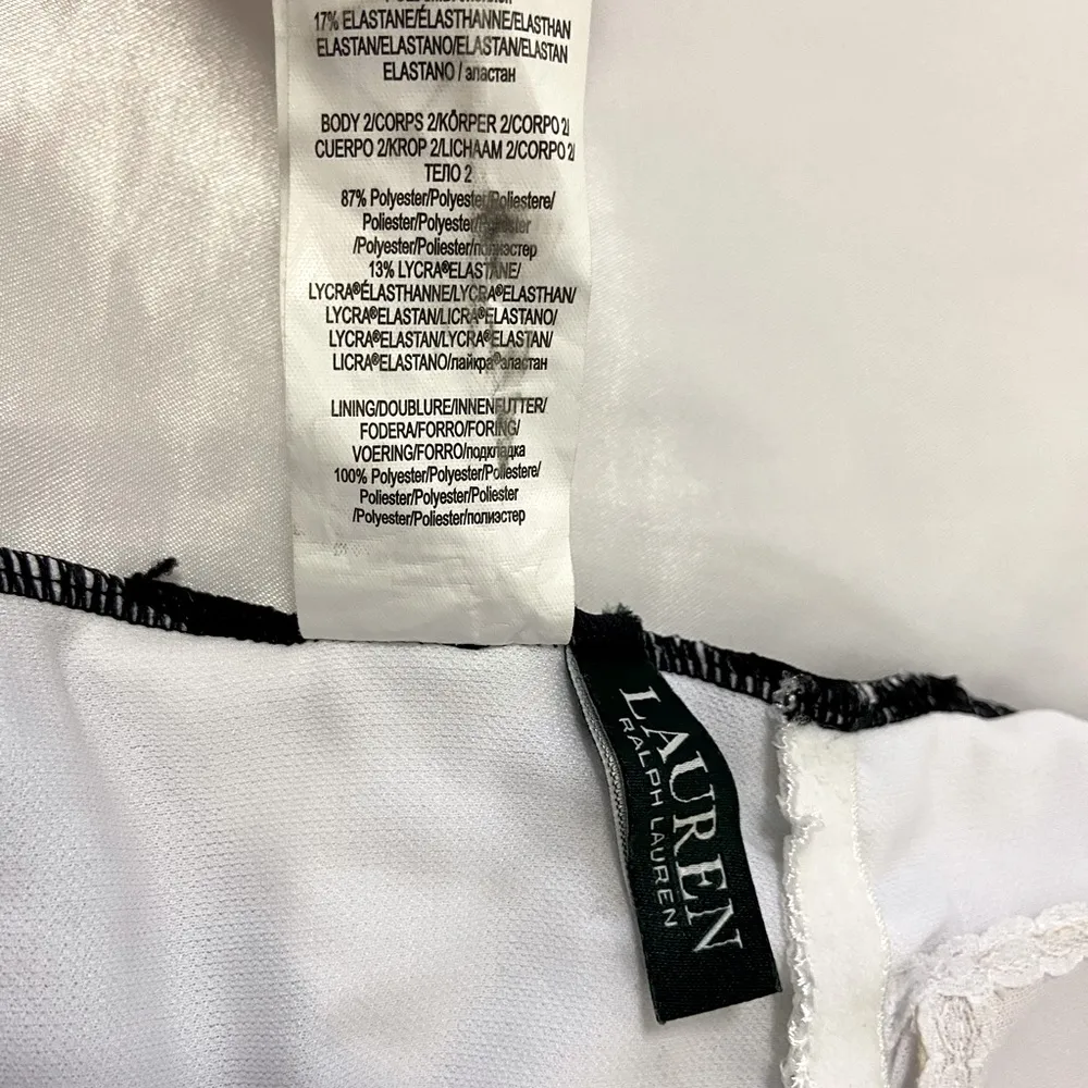 LAUREN  Chevron High Neck Logo Swimsuit One Piece - Image 13