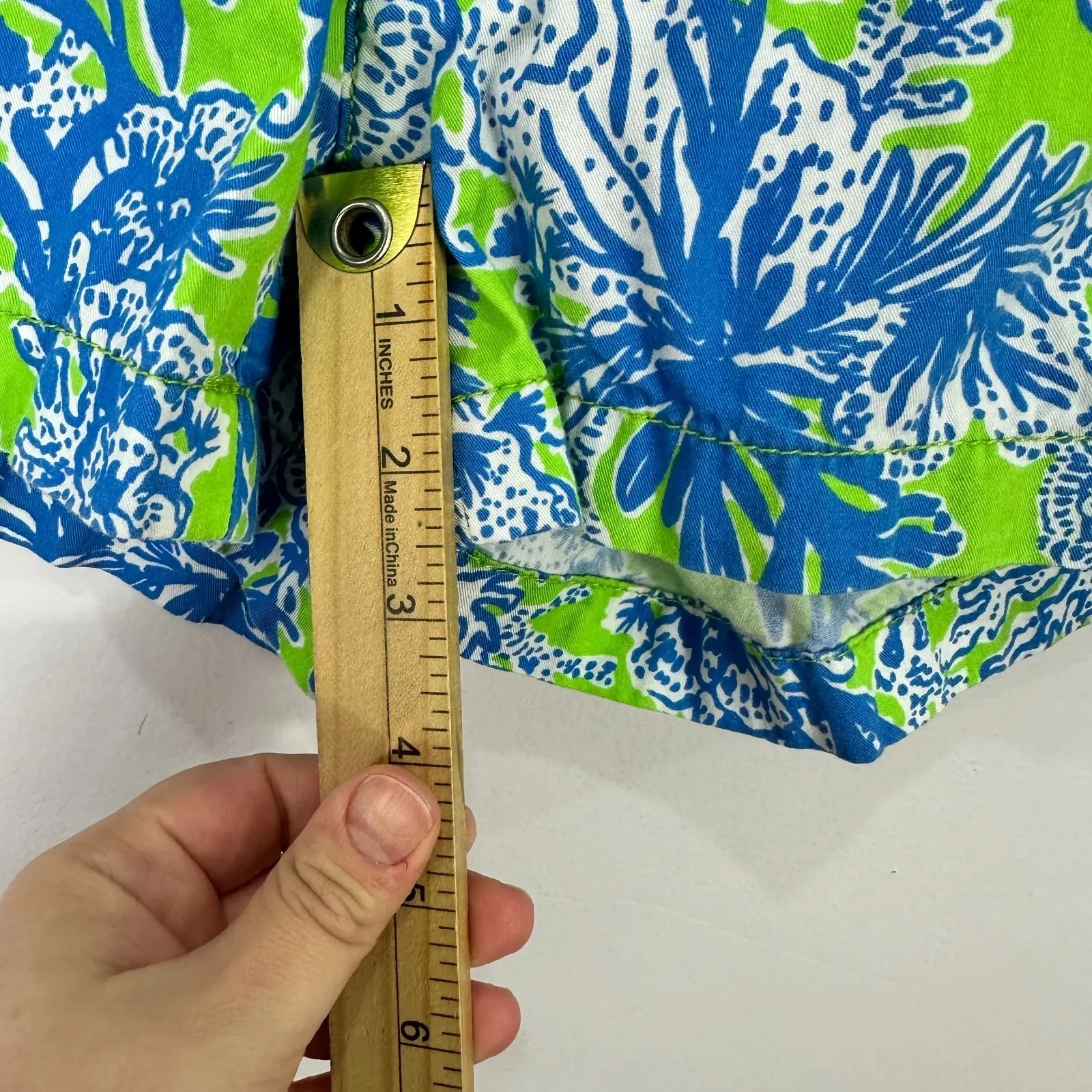 Lilly Pulitzer Shorts Womens 00 Walsh Blue Green Preppy Coastal Beach Tropical - Image 5