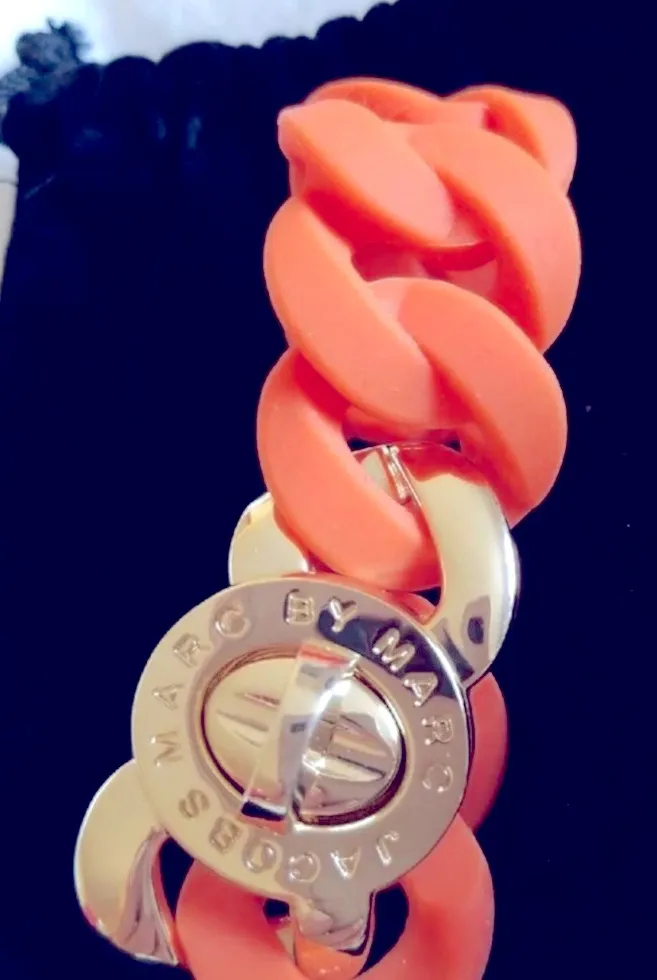 Marc by Marc Jacobs Orange Turnlock Rubber Bracelet - Image 2