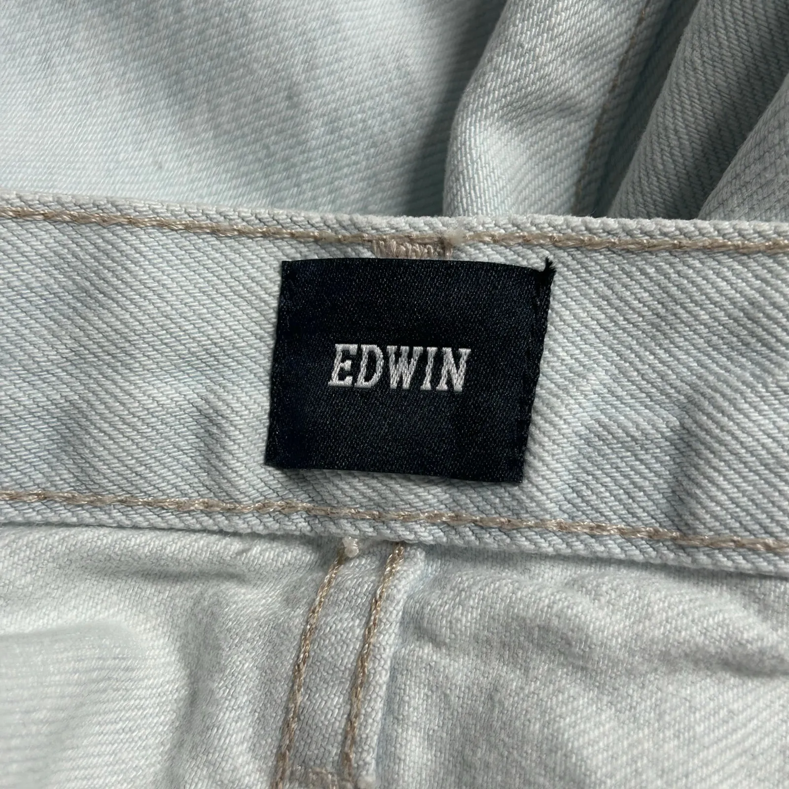 Edwin Women's Cai Straight Leg Distressed Jean High Hopes Light Blue Wash 34 New - Image 10