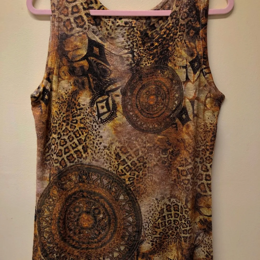 CACTUS 2 Piece Cardigan & Matching Tank Bohemian/Egyptian/Animal Print - Image 6