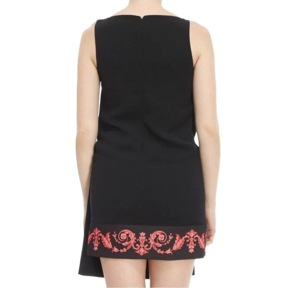 Versace Collection Sleeveless Asymmetrical Cady Wrap Black Mini Dress IT 42 US 8 - Image 3