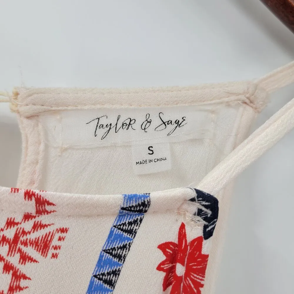 Taylor & Sage Womens Dress Small Fair Isle Halter Open Back Maxi Summer Flowy - Image 12