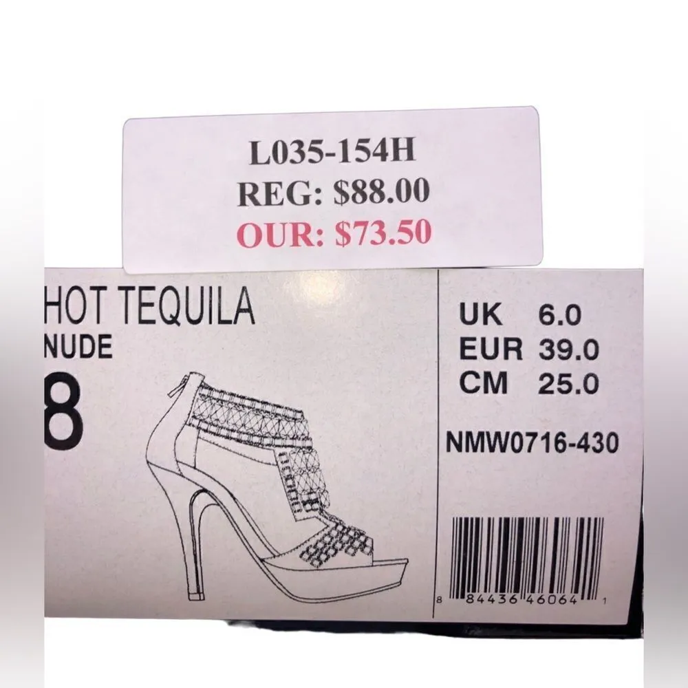 Naughty monkey Hot tequila nude stud heels size 8 - Image 4
