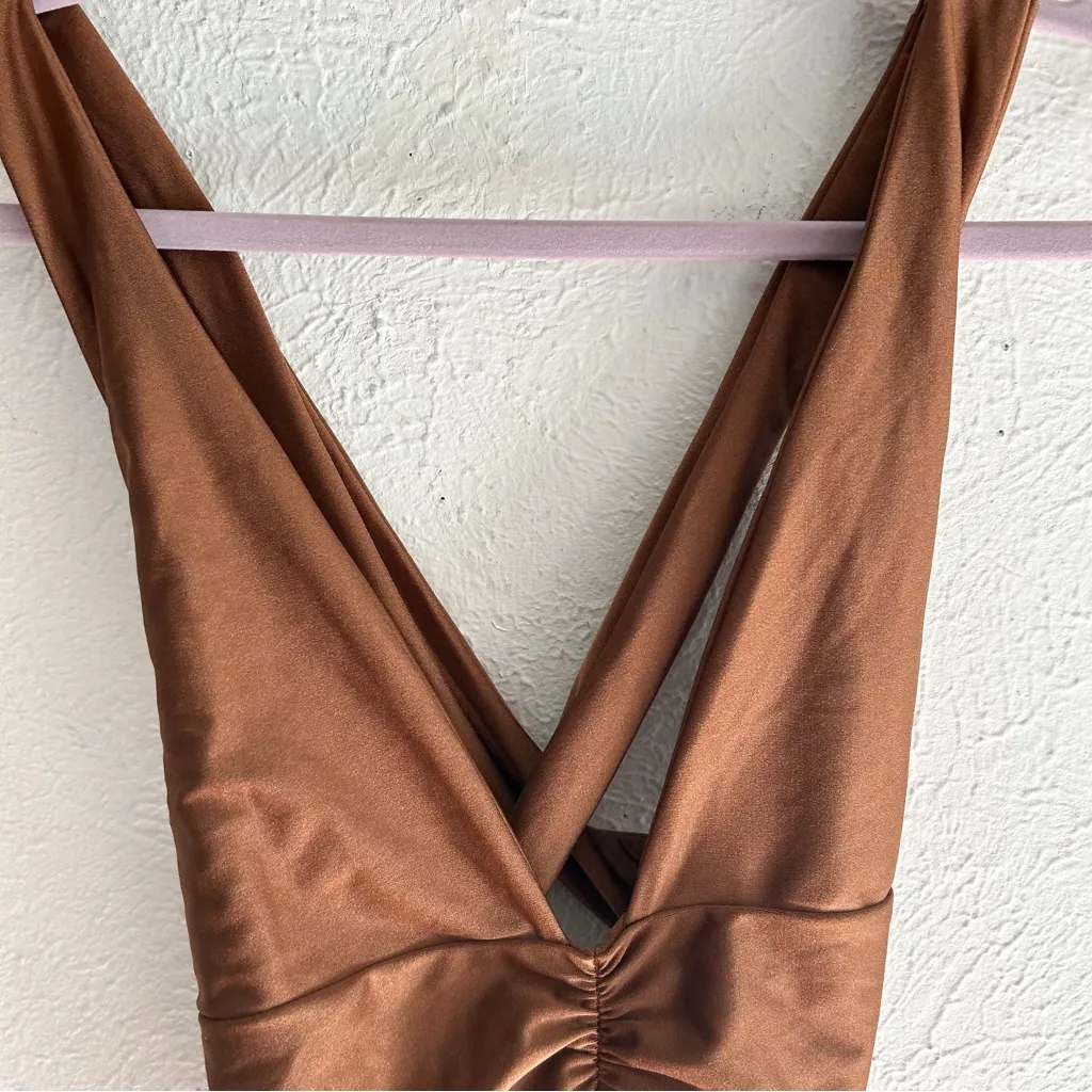 Jade Swim Capri One Piece Mocha Sheen Sz XL NWT Brown - Image 3