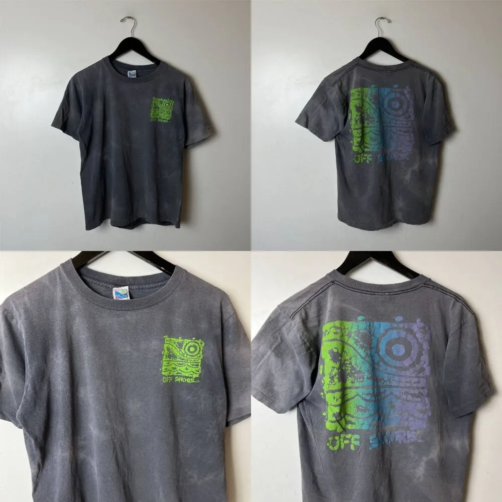Off Shore Surf T Shirt Vintage 90s Womens Medium M Graphic Tee Gray - Image 15