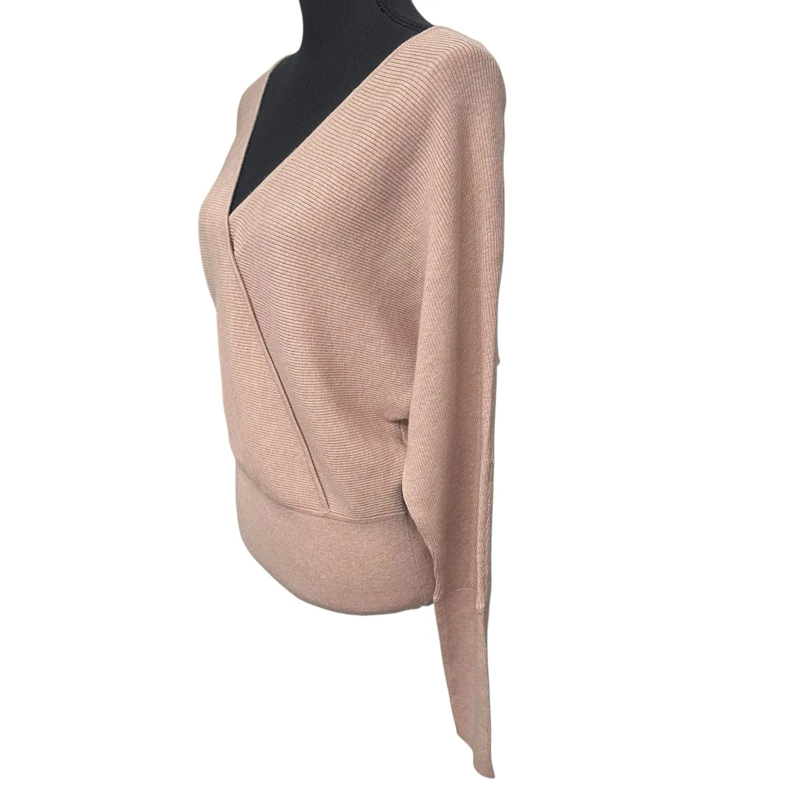 Banana Republic Forever Wrap Sweater Women's Size Large Tan Soft MSRP $100 - Image 4