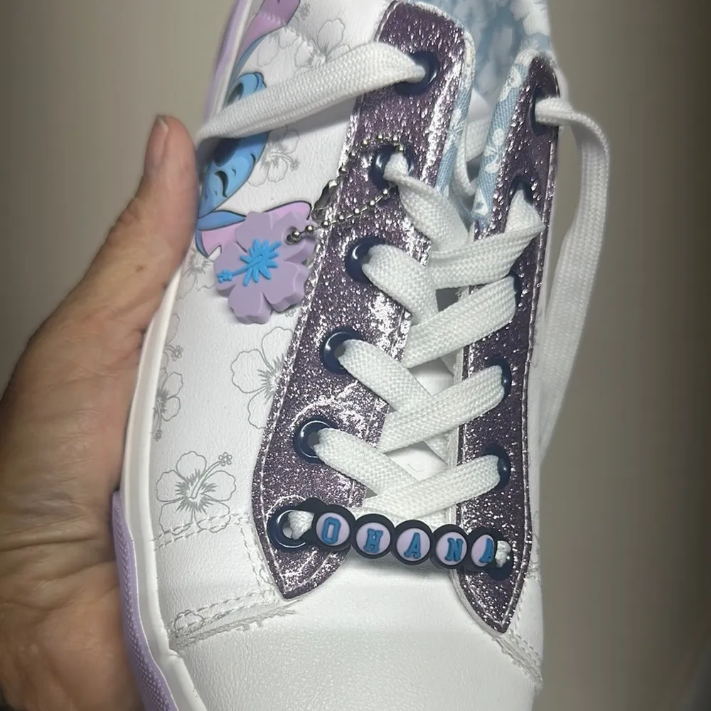 Disney LILO & Stitch White and Purple Chunky Sole Sneakers Size 9.5 - Image 3