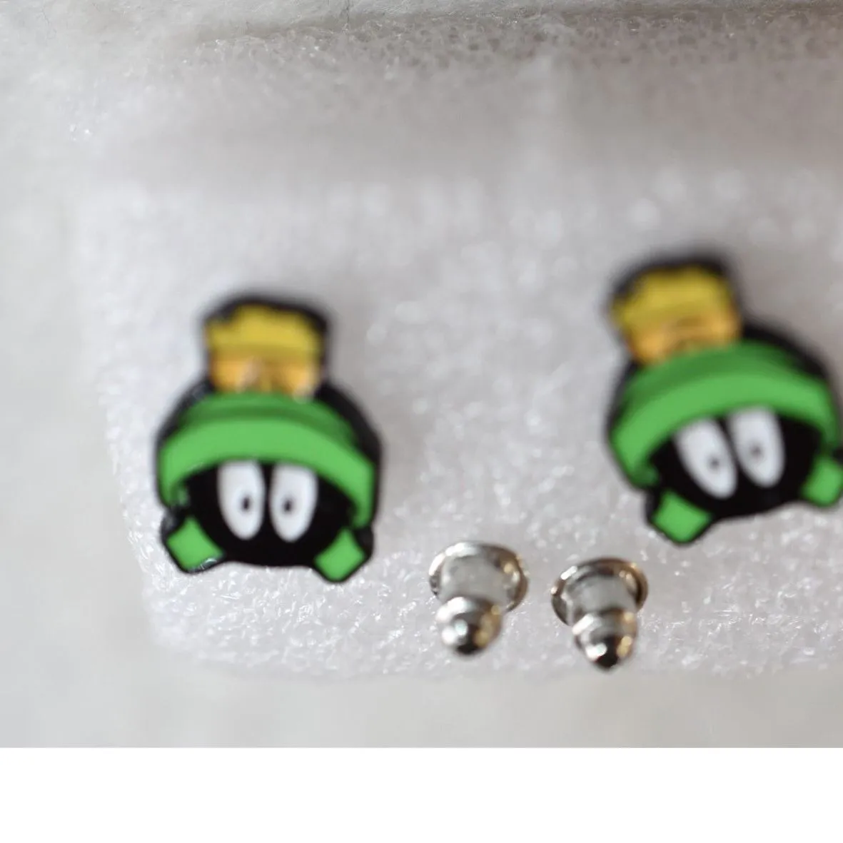 New Cartoon Cute Marvin The Martian Fun Funky Post Unisex Earrings - Image 2