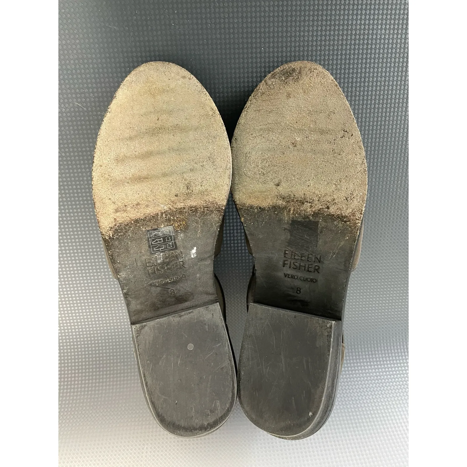 Eileen Fisher Vanda Tumbled Nubuk Booties Earth Tan Cutout Size 8 - Image 9