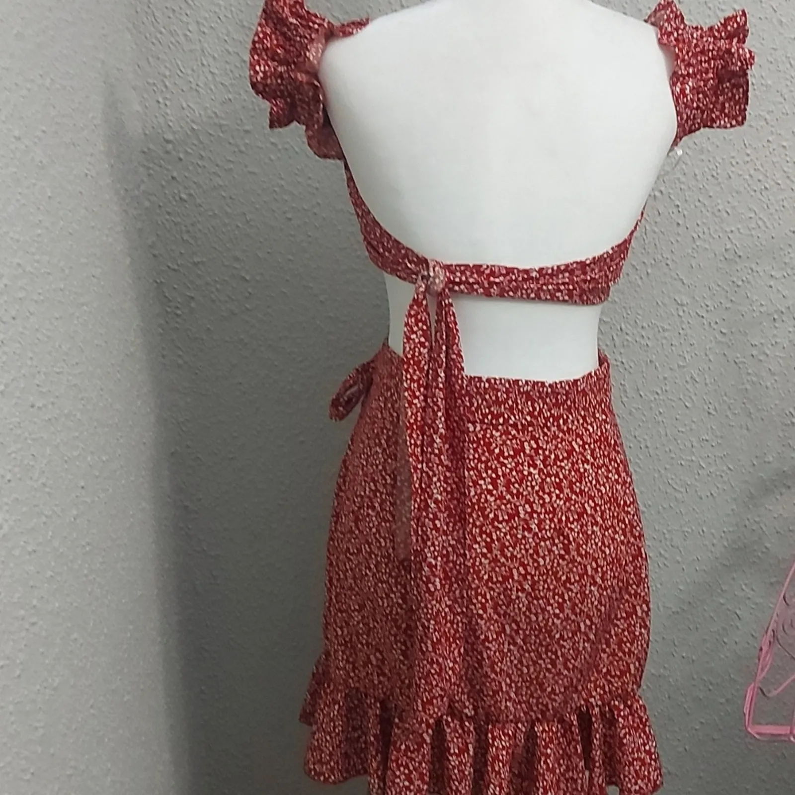 SHEIN Floral Tie Front Two Piece Set  XS/2 Coquette Girl Fairycore Cottagecore - Image 4