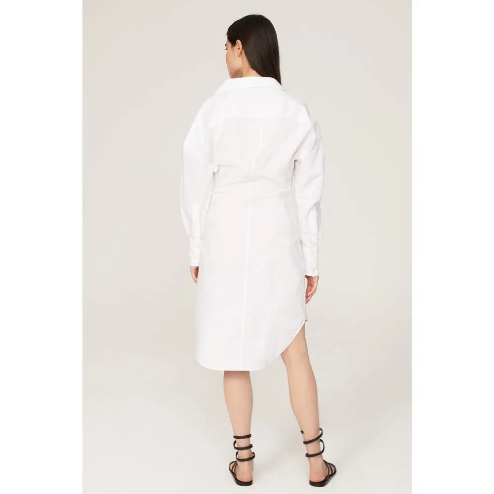 JW Anderson Lace Detail Long Sleeve Button Front Shirt Mini Dress Size 0 White - Image 2