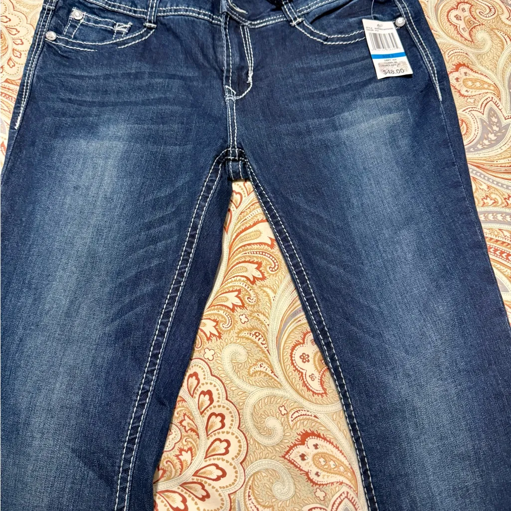 Wallflower Dark Blue Flare Jeans Size 9 - Image 3