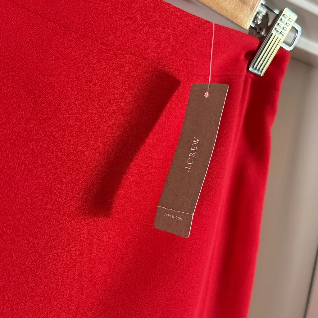 NEW JCrew Elegant‎ Red 365 Crepe Pencil Skirt - 4 - Image 3