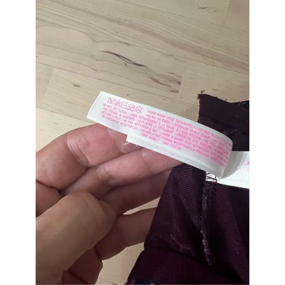 Victoria's Secret Pink Burgundy Lace High Neck Push-up Bralette Underwire SDD - Image 9