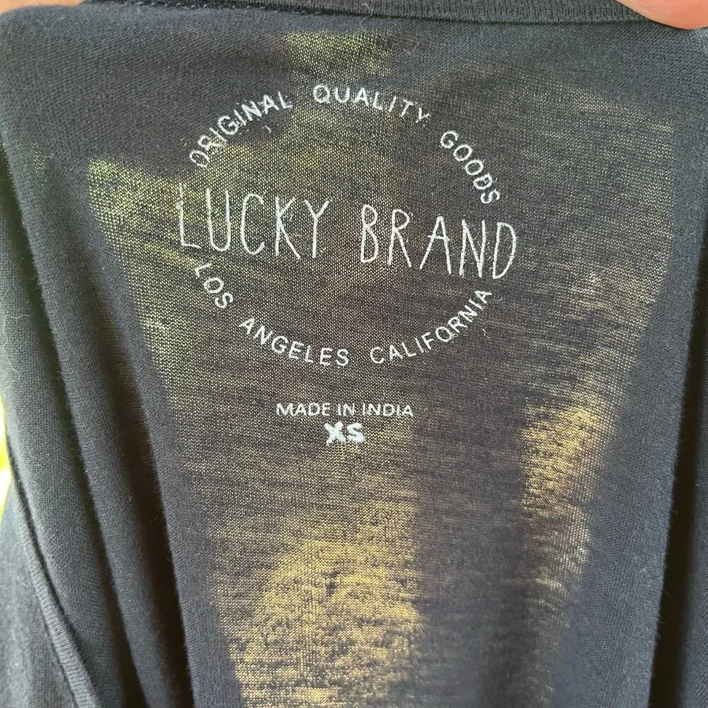 Lucky Brand Women's Navy Blue Peacock Print Lightweight Top Size XS. NEW - Image 6