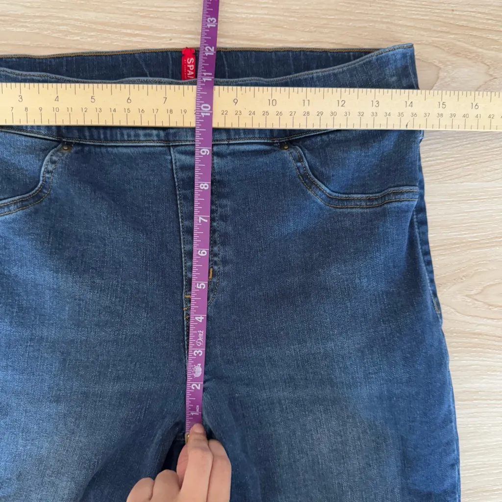 Spanx Large Skinny Distressed Jeans High Waist Cut Off Medium Wash Streetwear - Image 6