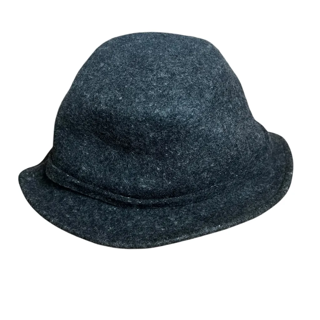 VTG United Colors of Benetton Wool Cloche Bucket Hat Made in Italy Sz 60 L Gray - Image 3
