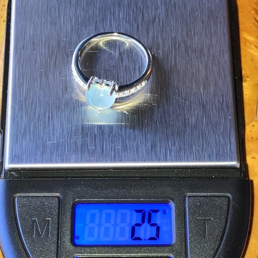 Genuine Aquamarine Sterling Silver Heart Ring Size 8 - Image 9