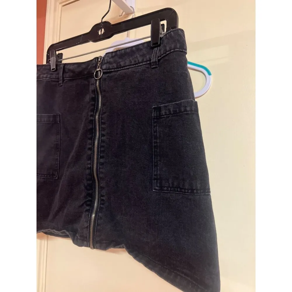 Cotton On Vintage-Style A-Line Mini Skirt With Front Zipper & Pockets Size 6 91% - Image 4