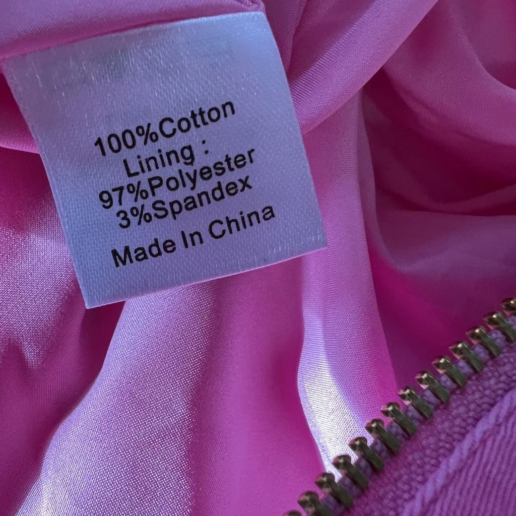 Tuckernuck Cerise Blossom Jacquard Jacket Pink Floral Zip Front Size 10 - Image 8