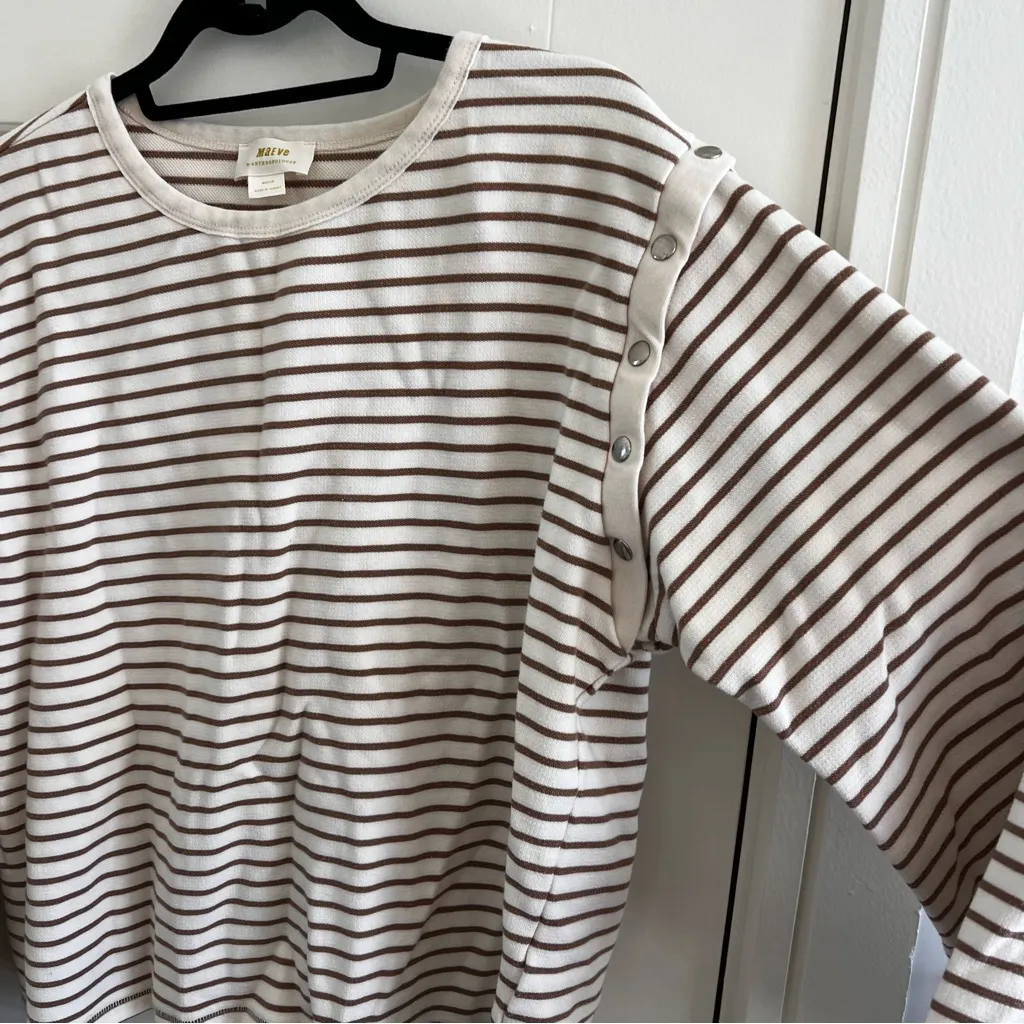 Maeve Anthropologie Stripped Sweater Top - Image 3
