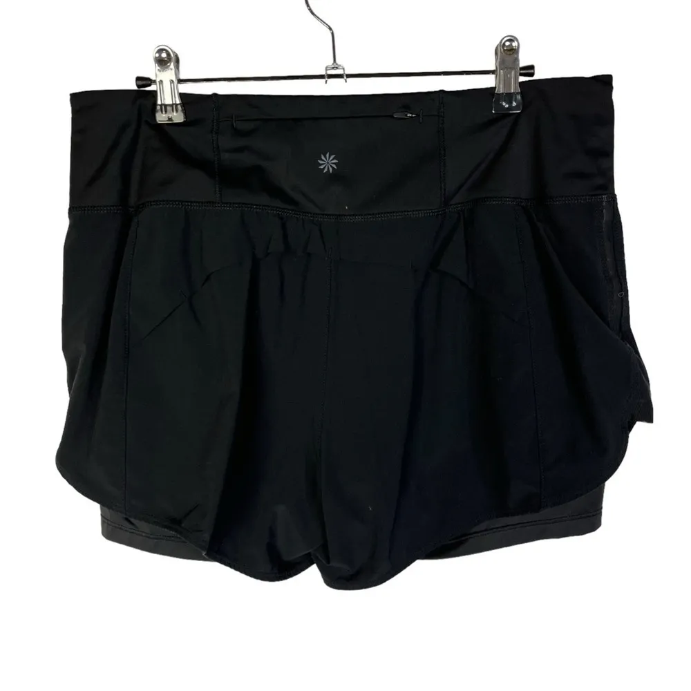 Athleta Black Compression Lined Athletic Running Shorts M - Image 2