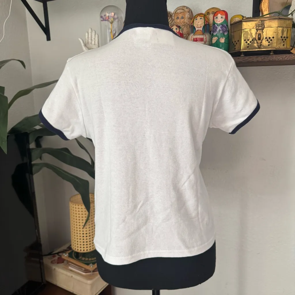 Vintage Y2K American Flag Butterfly Ringer Graphic Baby Doll T - Image 5