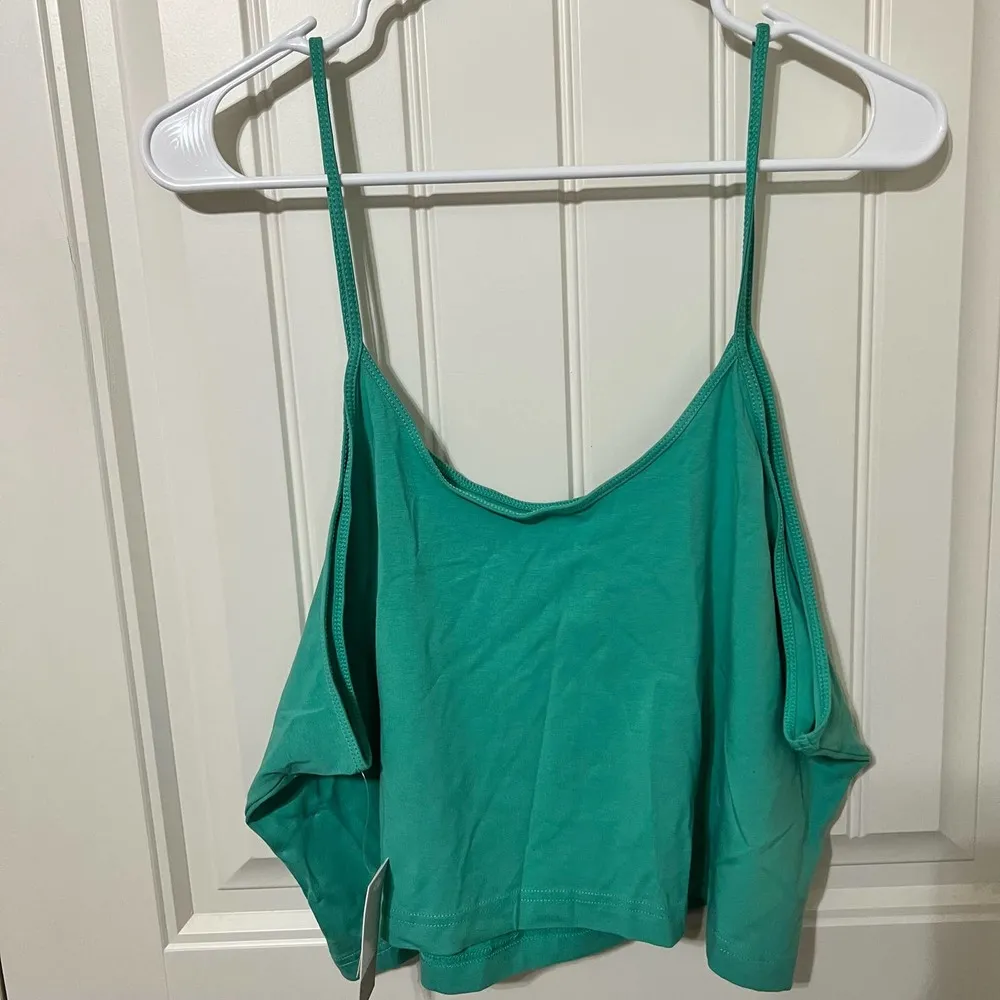 BP NORDSTROM Womens Tank Teal Size 4X Spaghetti Strap Crop Top Loungewear Casual - Image 9