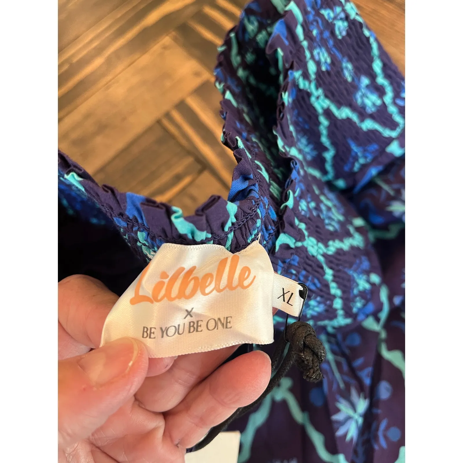 Lilbelle Peasant Cottage Core Tiered Maxi Skirt Women XL Floral Boho Western Blue - Image 2