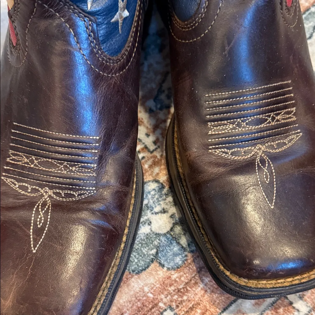 USA Durango cowboy boots Brown and Red, white and Blue Western Boots size 9.5 - Image 13