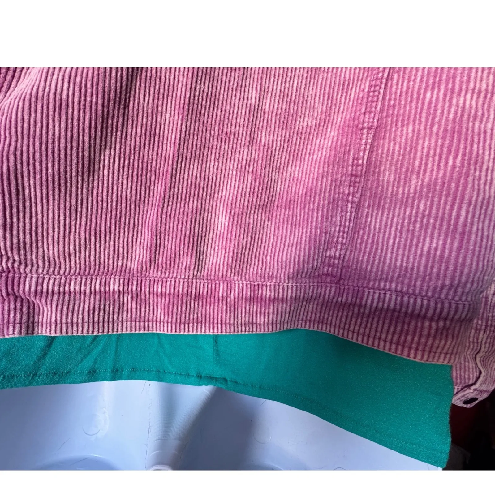 POL Boho Frayed Hem Plum Berry Mineral Washed Cotton Corduroy Trucker Jacket - Image 8