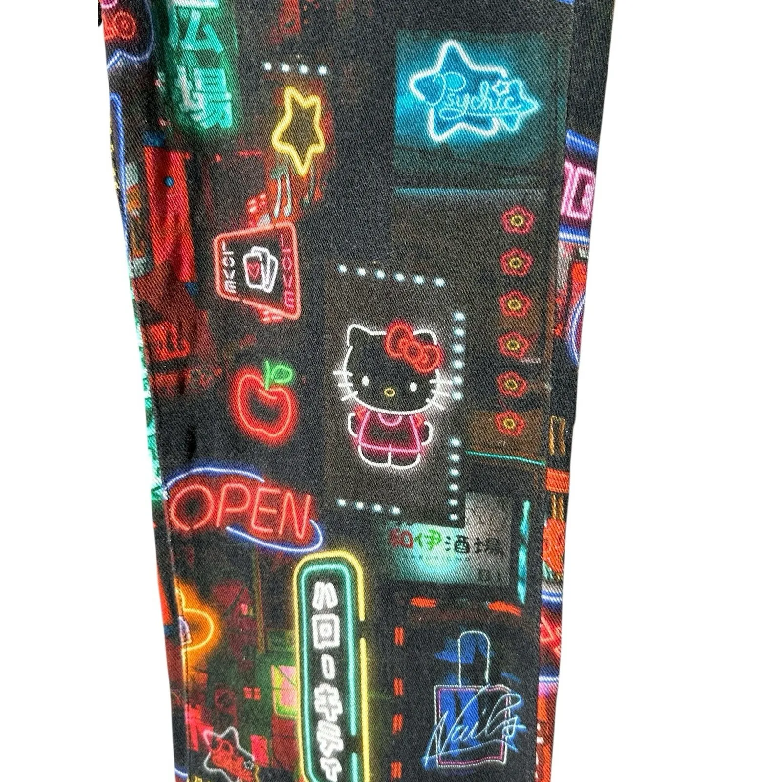 Hello Kitty X Dolls‎ Kill Pixel City Jeans Small Teen Neon Sign Sanrio #T12-8 - Image 4