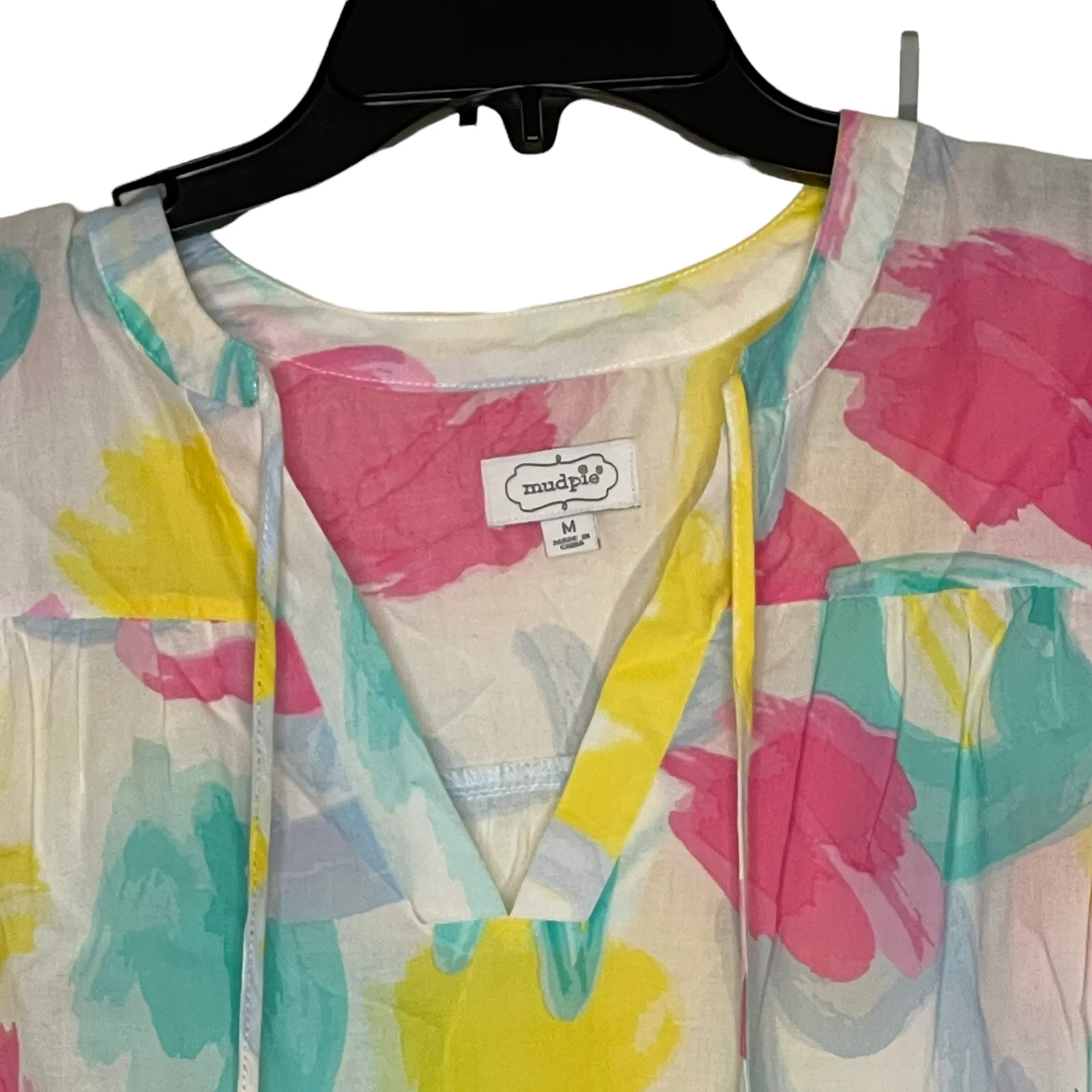Mudpie Womens Cover Up Top Size Medium Beach Lake Swimwear‎ Colorful Pastels - Image 2