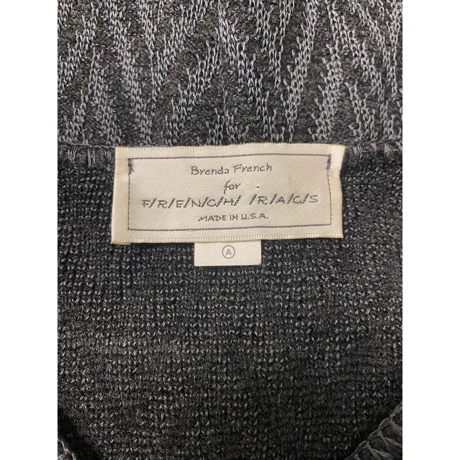 Brenda French for French Rags Vintage Black‎ Long Sleeve Top Size S Black - Image 2