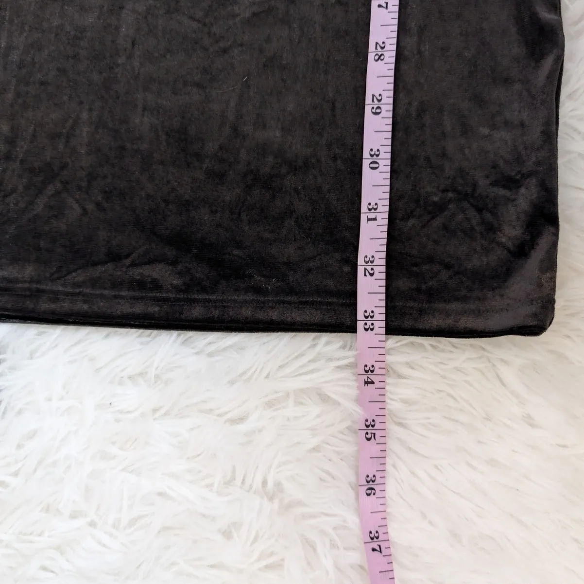 H&M Divided Velvet Bodycon Long Sleeve V Neck Mini Dress Black Size 4 - Image 7