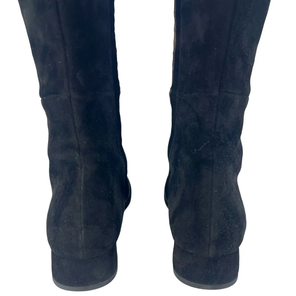 Gucci Suede Scamosciato GG Marmont Fringe Knee High Boots in Black - Image 12
