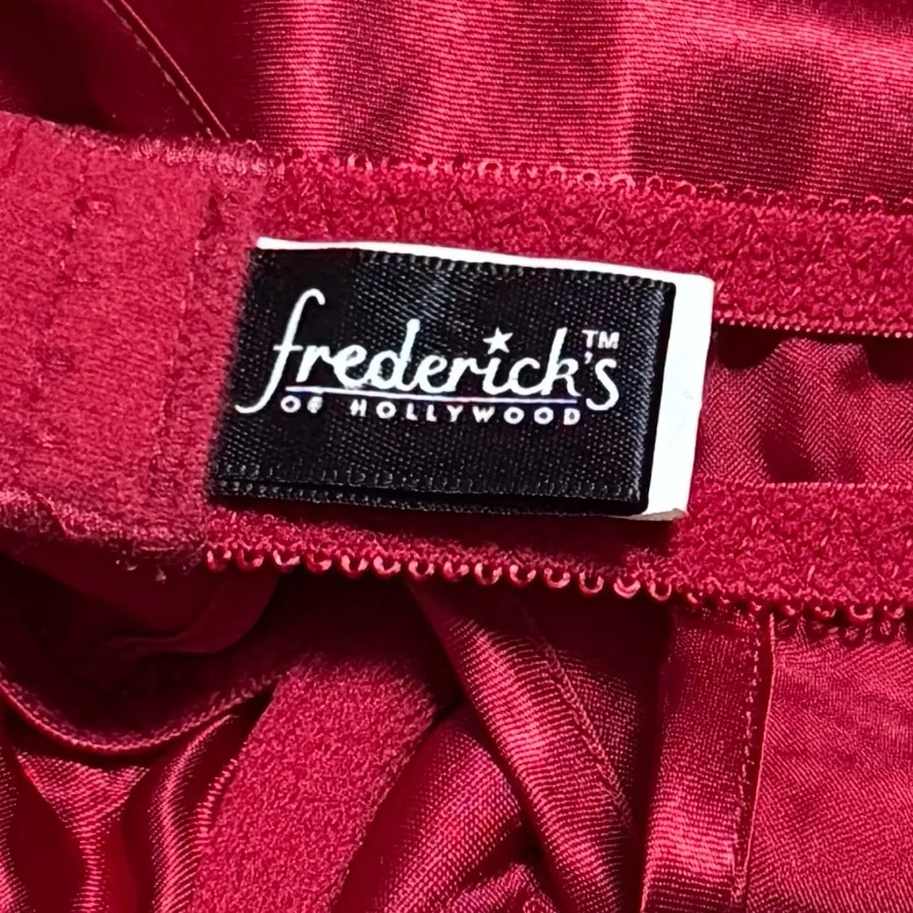 Frederick’s of Hollywood‎ Wine Red Heart Jeweled Embroidered Teddy Top XL - Image 8