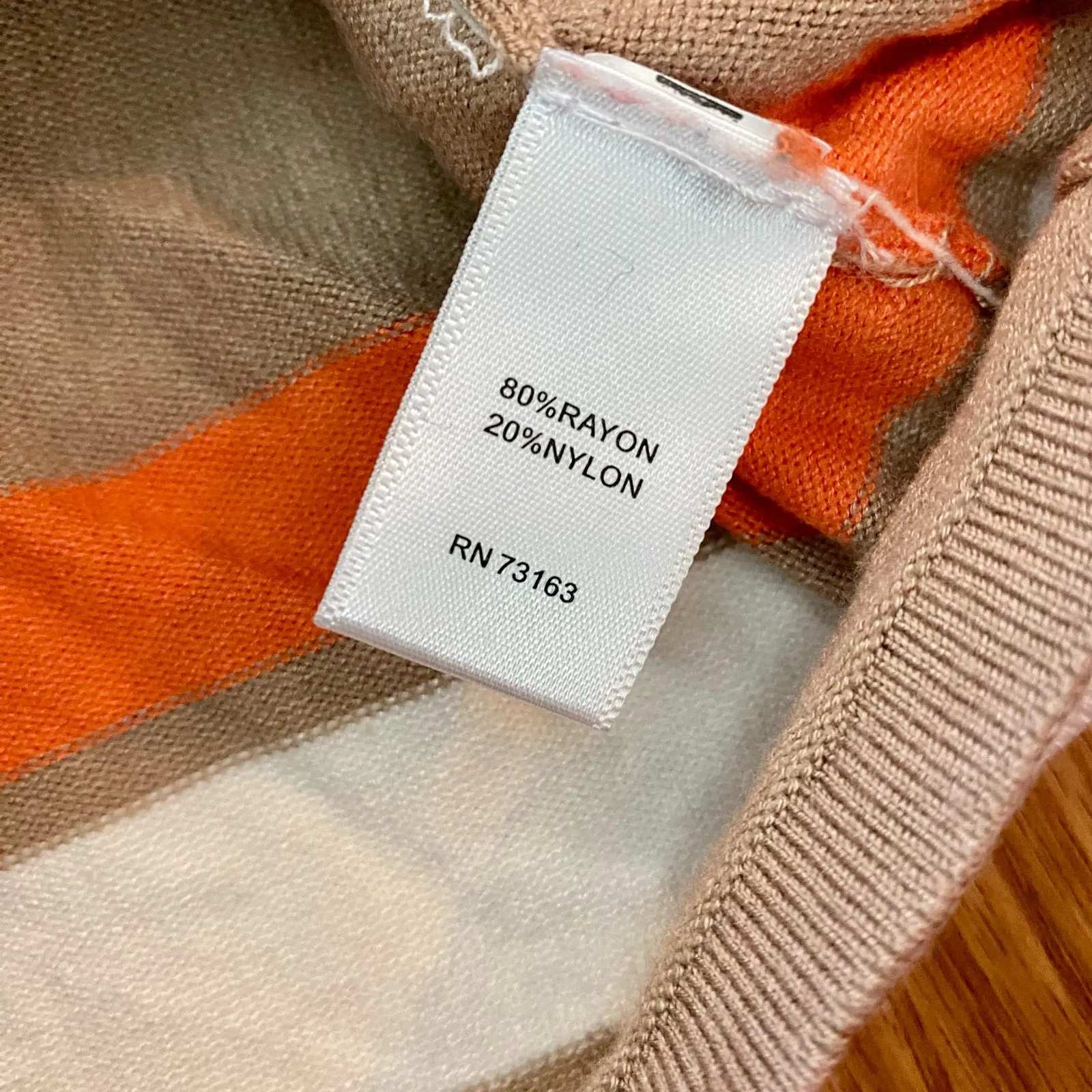 Cupio Tan White Striped Sweater Top Womens Medium - Image 13