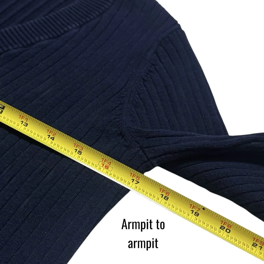 Lauren Jeans Company Navy Classic Ribbed V - Image 9