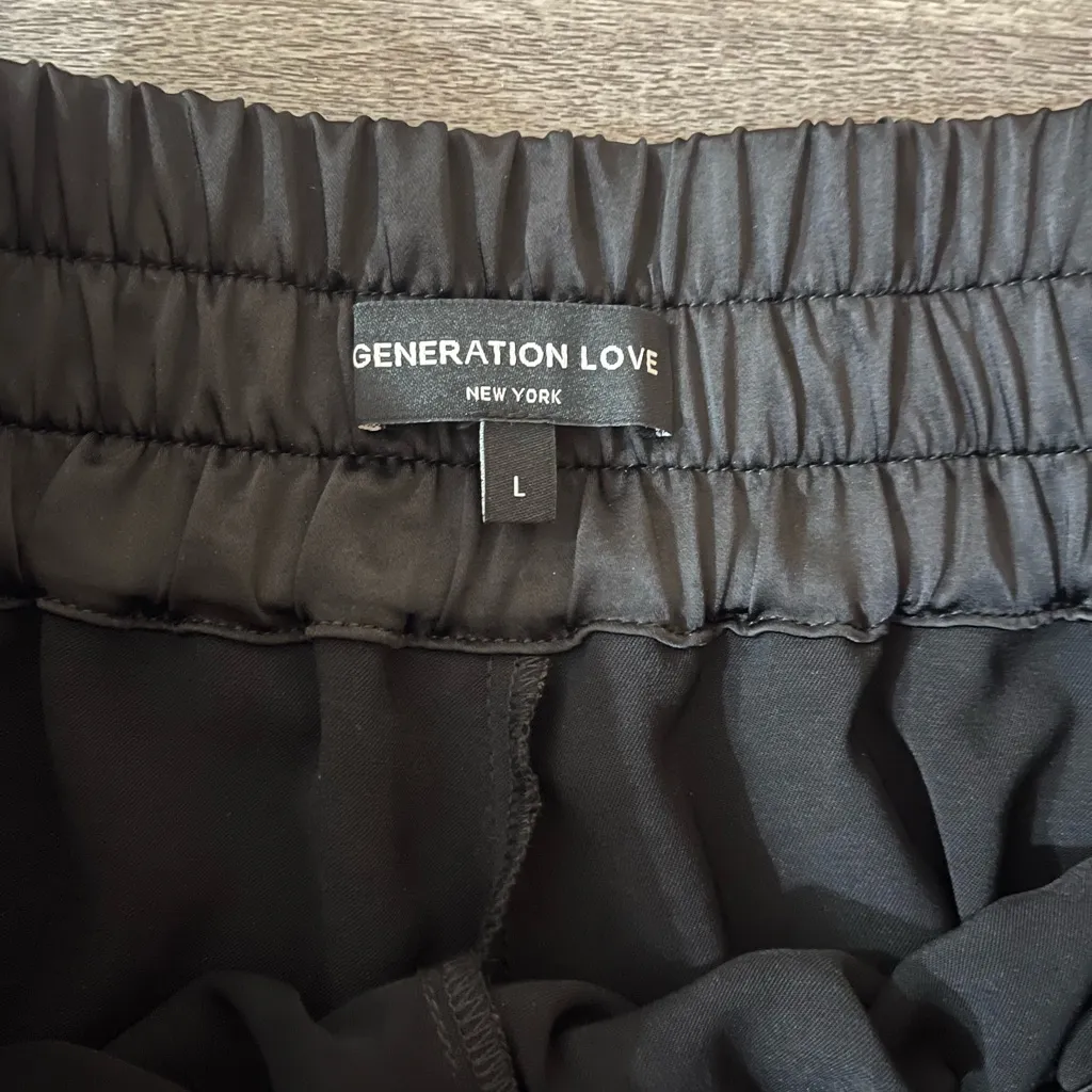 GENERATION LOVE Amy Satin Shorts in Black - Image 4