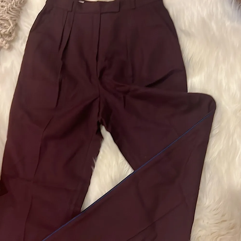 Vintage Mondi burgundy pant w side tuxedo stripe Purple Size 4 - Image 4