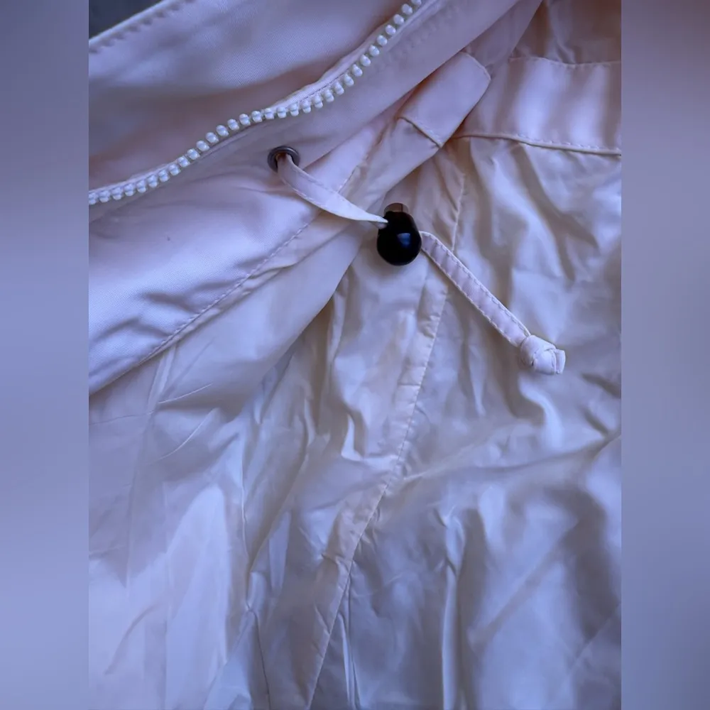 London Fog vintage jacket beige light zipper bottom tie long sleeve size M - Image 15