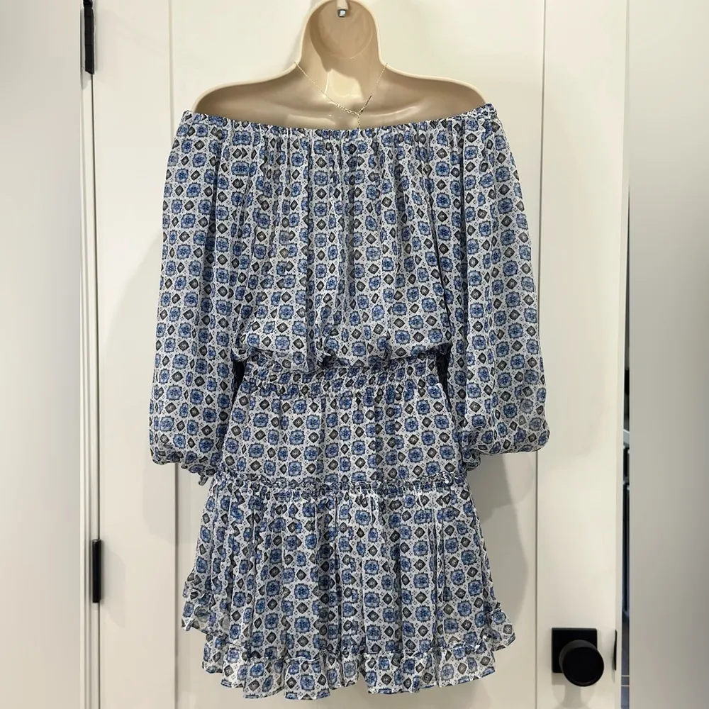 NWT Misa Los Angeles Zonia Mini Dress XS Blue Garden Party - Image 5