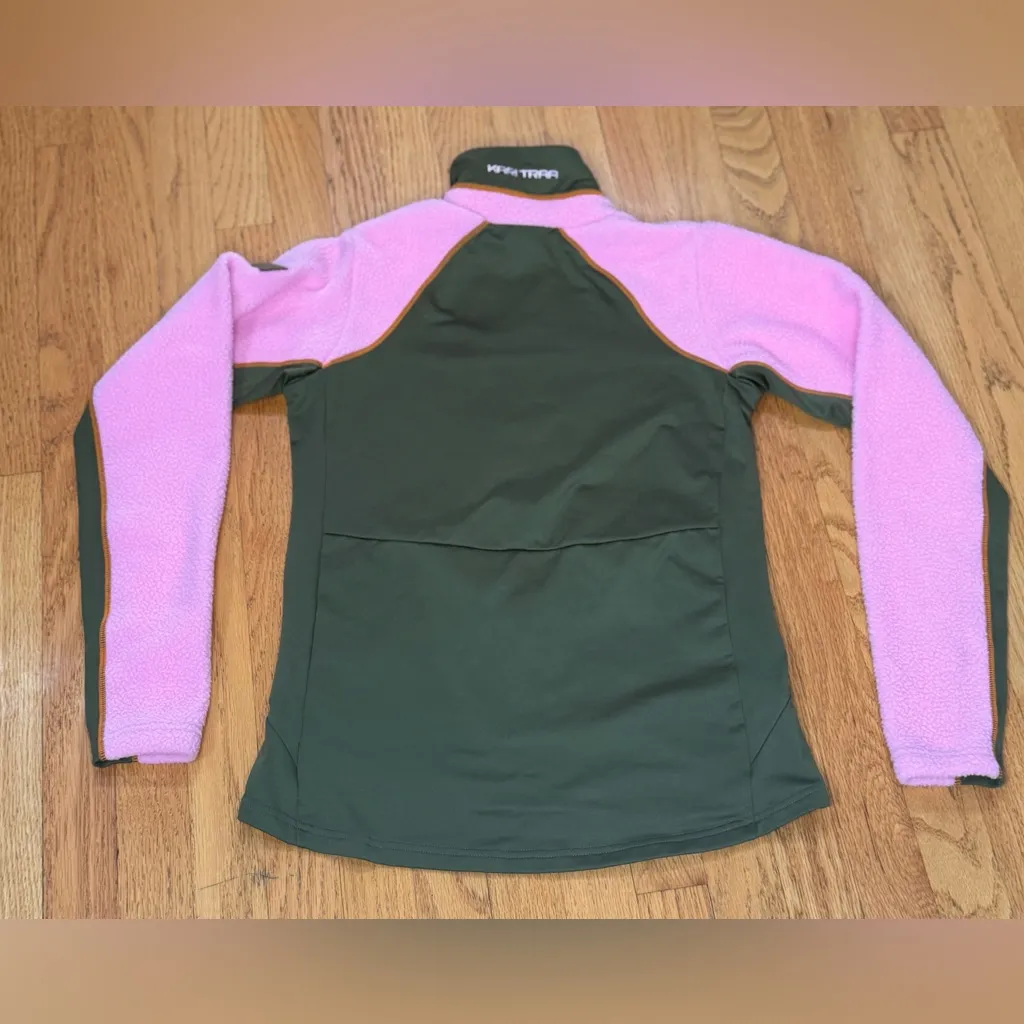 KARI TRAA Ragnhild Full Zip Midlayer Jacket – Size S, Prism Pink / Olive - Image 10
