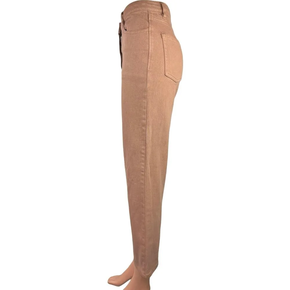 Aritzia Wilfred Free Tan Straight Leg High Rise Cropped Casual Pants Size 0 - Image 2