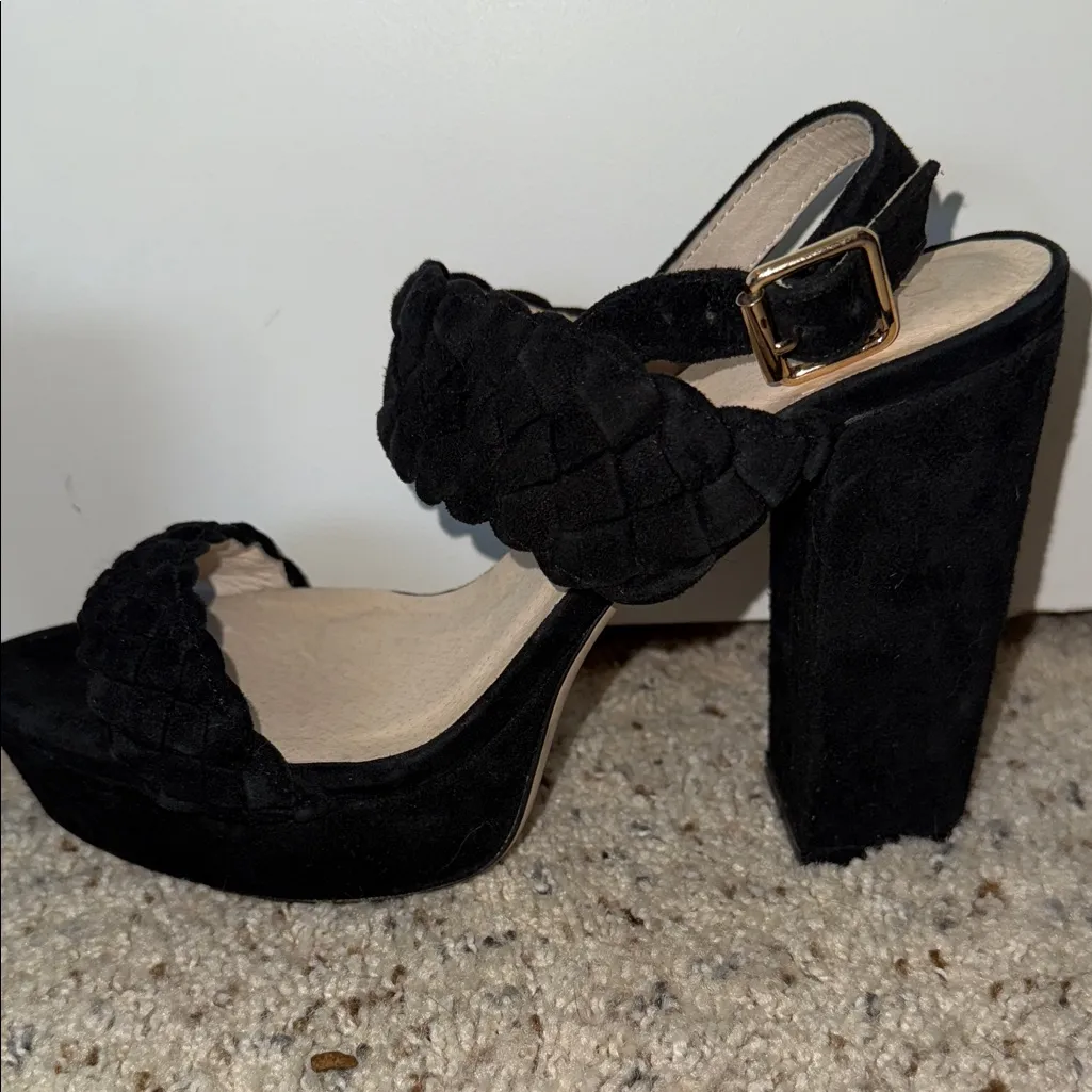 Raye braided black suede platform heels - Image 4