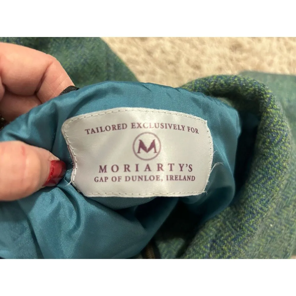 Moriarty Gap of‎ Dunloe Killarney Women's Green Tweed Wool Jacket Ireland Zip N Size M - Image 4