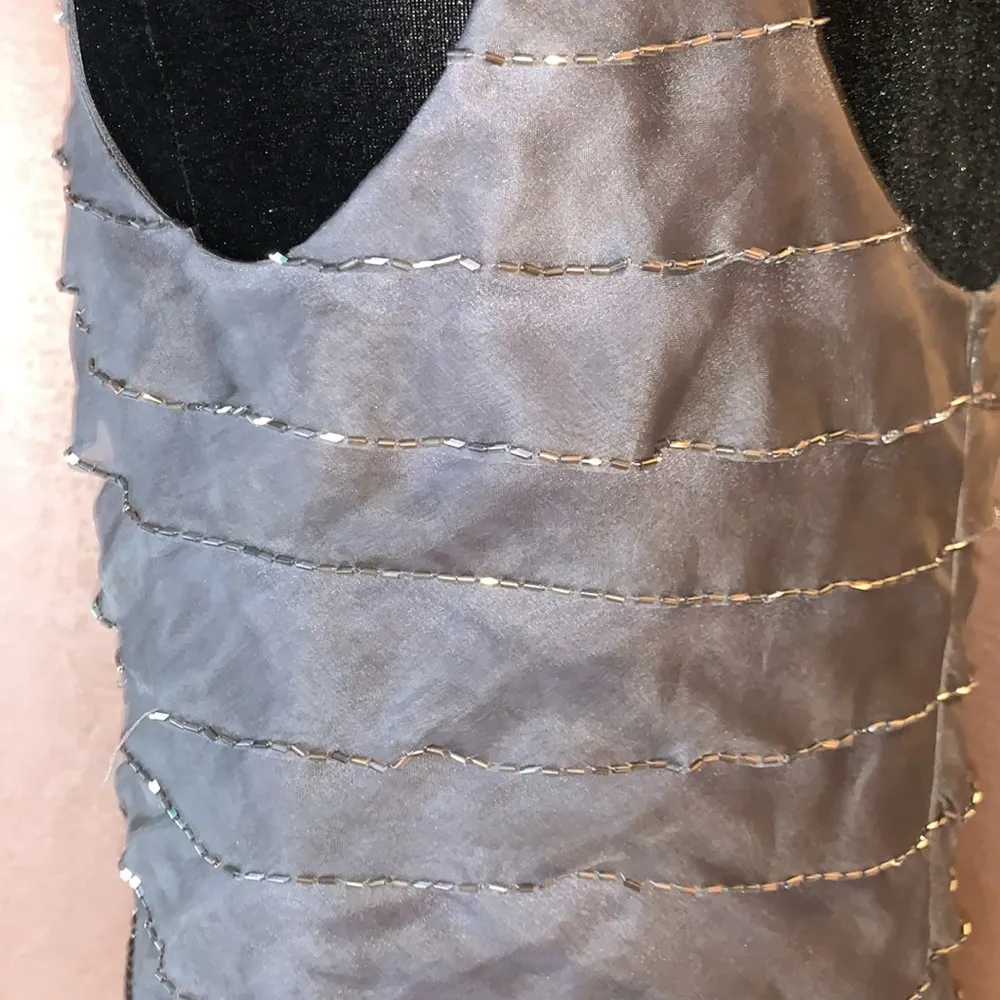 NWT  Size 38 Silver Beaded Cocktail Dress (Damaged) - Image 6